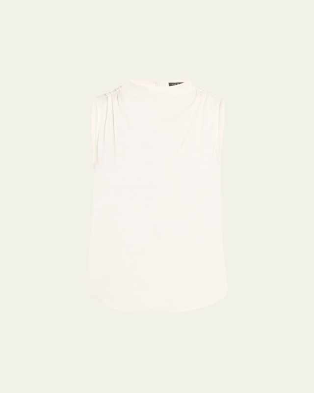 Julie Gathered High-Neck Top